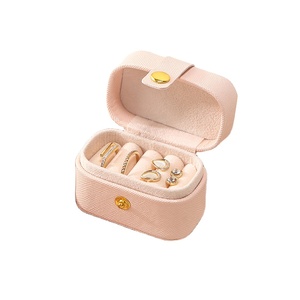 Fashionable <b>Jewelry</b> <b>Box</b> Travel <b>Leather</b> Travel <b>Jewelry</b> Case Custom Logo Portable <b>Jewelry</b> Small <b>Box</b> - Product Image 1