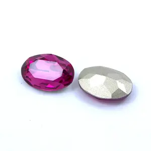 Glass rhinestones oval rose crystal stones for clothes decoration