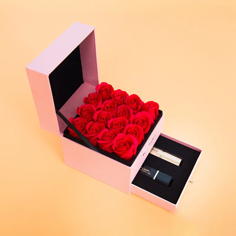 Atacado personalizado entrega rapidamente a granel moda Dia das Mães Rosa bênção felicidade caixa de embalagem de presente