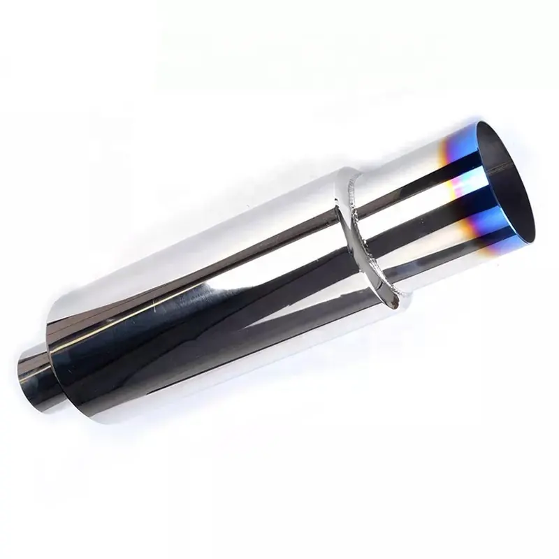 Performance 2.5" Inlet 4" Outlet Titanium Burnt Tip Stainless Steel N1 Car Exhaust Muffler