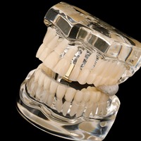 Hip Hop Nickel Free Safe Wear Cuivre Métal Premade GAP Dentaire Grilles Dents Plaqué Or Simple Argent Dent Supérieure Grillz