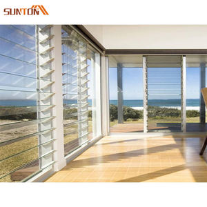 Fenêtre ventilée personnalisée avec cadre en aluminium persienne design maison villa fenêtres à persiennes en verre d'aluminium modernes - Product Image 2