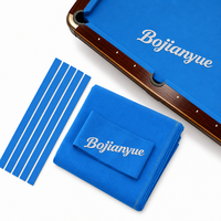 Kit de feutre de billard gris moyen, 6 bandes prédécoupées, coupe droite pour table en acajou brillant