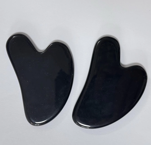 Pierre de massage pour le visage en jade noir obsidienne naturelle pour éliminer les cernes - Product Image 5