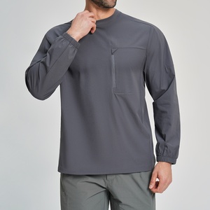 Haut de sport unisexe à manches longues en polaire recyclée écologique pour activité<span class=keywords><strong>s</strong></span> de plein air, fitness, randonnée, jogging, pêche, printemps, décontracté, col ras du cou - Product Image 1