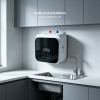 Chauffe-eau électrique multifonctionnel 15L en plastique, à poser, pour extérieur, voiture, camping-car, hôtel, usage domestique, classe énergétique A