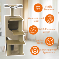 Maison de meubles d'escalade pour chat avec poteaux à gratter en sisal