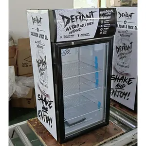 Mini refrigerador de bebidas con puerta de vidrio, nevera para cerveza, 80L