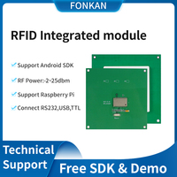 Modul Pembaca Tag All-in-one FONKAN 120*120mm UHF RFID 865-868Mhz 902-928Mhz EPC G2 6C Terintegrasi Antena 5.5dBi