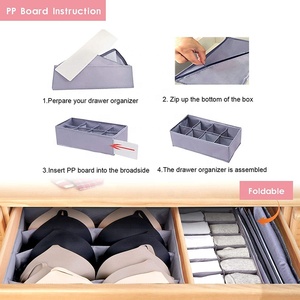 Organizzatore di abbigliamento in tessuto contenitore cubi divisore cassetto <span class=keywords><strong>per</strong></span> reggiseni e biancheria intima scatola organizzatore <span class=keywords><strong>armadio</strong></span> - Product Image 6