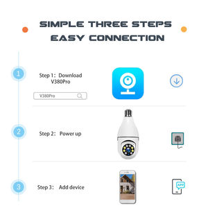 <span class=keywords><strong>2025</strong></span> Indoor V380 PRO app Ip E27 Tomada <span class=keywords><strong>Cctv</strong></span> Ptz Night Vision Luz Sem Fio Wifi v380pro Câmera Bulb Dome - Product Image 3