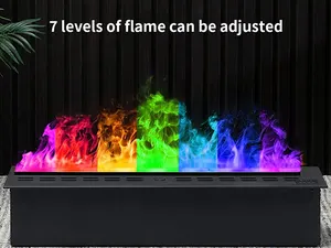 เตาผิงไฟฟ้า3D ไฟ LED หลากสีสำหรับตกแต่งเตาผิงไฟไอน้ำแบบทันสมัย