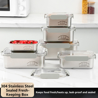 Hete Aanbieding RVS Lunchbox Verwarmbare Voedselbewaarbak Sandwichdoos Fruitdoos met Deksel voor Restaurant Keuken