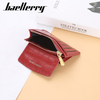 Dompet Lipat Tipis Baellerry Baru untuk Wanita dan Gadis, Dompet Kecil Modis dengan Resleting, Dompet Koin dengan Tempat Kartu, Kulit PU