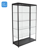 Elegante Glas vitrine Schwarzer Rahmen LED-Leuchten Mehrere Regale Einzelhandel vitrine