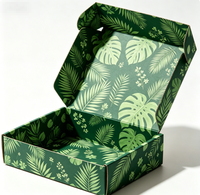 Boîte d'expédition personnalisée en carton ondulé pliable avec motif floral abstrait imprimé, idéale pour vêtements, accessoires et cadeaux