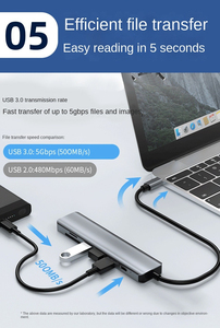 Hub <span class=keywords><strong>USB</strong></span>-C 7-en-1 multiport <span class=keywords><strong>vers</strong></span> HDTV, VGA, RJ45, TF+<span class=keywords><strong>SD</strong></span> – Station d'accueil pour ordinateur portable, répartiteur <span class=keywords><strong>USB</strong></span> 3.0 pour MacBook - Product Image 3