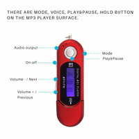 Lecteur MP3 numérique LCD mini USB avec piles AAA, prise en charge de la carte TF 32 Go, radio FM, clé USB, lecteur MP3 pour étudiants