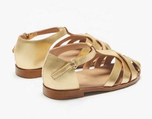 Nuova Estate Regolabile Cinghia Laterale <span class=keywords><strong>Oro</strong></span> In Pelle Metallizzata Bambini Pescatori <span class=keywords><strong>Sandali</strong></span> Per Le Ragazze - Product Image 5