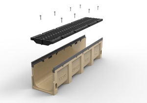 Canal de drenaje de hormigón de polímero para exteriores de alta resistencia con cubierta de hierro dúctil para construcción y bienes raíces - Product Image 2