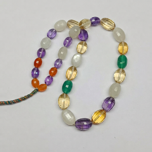Perles de pierres précieuses naturelles multicolores, facettées, de forme ovale, taille 7x10MM à 9x13MM, pour la création de bijoux, vente en gros. - Product Image 1