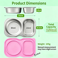 Boîtes à collation en acier inoxydable C595 à double compartiment, récipients pour vinaigrette, bols modernes pour déjeuner avec couvercles en silicone