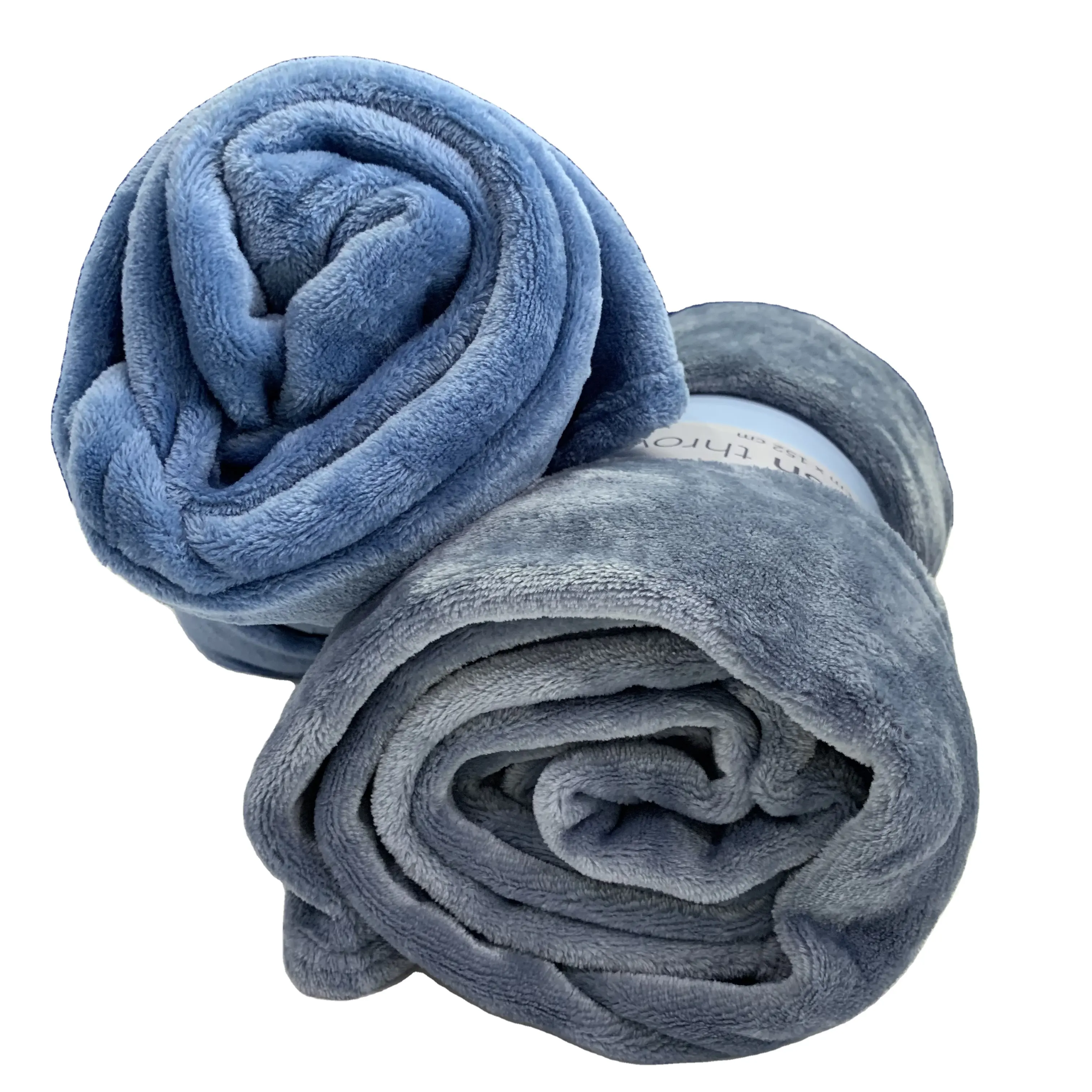 Microfiber Throw Fleece Bed Blanket Wholesale Blue Color Flannel Blanket