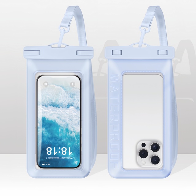 Touchscreen PVC Waterproof Eco-friendly Large-size Transparent Phone Case Pouch for Underwater Diving Customized Color 1 Year