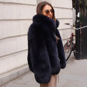 ストロベリー2024新着ウィンターシックウォームレザーファージャケットアークティックジャケットショートフォックスファーレディース - Product Image 4