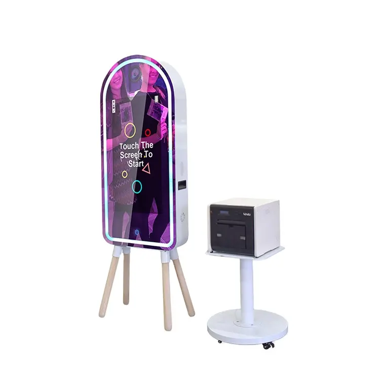 Stand Photo miroir magique, Portable, en métal, événements Social interactifs, Selfie, pour le massage