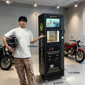 เครื่องทำความสะอาดหมวกกันน็อคอัตโนมัติแบบหยอดเหรียญ หน้าจอสัมผัส LCD รองรับการชำระเงินหลากหลายรูปแบบ ทำความสะอาดแบบแห้ง กำจัดกลิ่น ฆ่าเชื้อ - Product Image 2