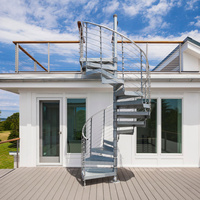 Escalier en colimaçon en acier galvanisé pour extérieur, escalier en spirale rond pour projet