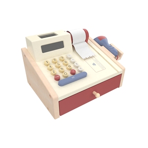 <span class=keywords><strong>Caisse</strong></span> <span class=keywords><strong>enregistreuse</strong></span> interactive <span class=keywords><strong>en</strong></span> <span class=keywords><strong>bois</strong></span> avec calculatrice, scanner, argent de jeu non toxique et sécurisé pour enfants – Jeu d'imitation de magasin - Product Image 3