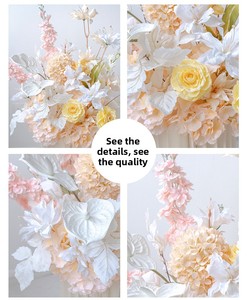 Conjunto de Bolas de Flores Artificiales de Seda Hechas a Mano, Decoración de Piso <span class=keywords><strong>para</strong></span> Bodas, <span class=keywords><strong>Navidad</strong></span>, Cumpleaños, <span class=keywords><strong>Banquetes</strong></span> y Eventos de Hotel - Product Image 5