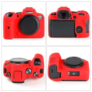 새로운 부드러운 실리콘 갑옷 스킨 케이스 보호 바디 커버 미러리스 DSLR 카메라 가방 캐논 <span class=keywords><strong>EOS</strong></span> R8 R R7 <span class=keywords><strong>RP</strong></span> R5 R6 마크 II R6II - Product Image 4