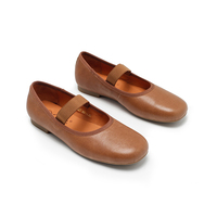 Chaussures plates Mary Jane pour femmes, dessus en peau de mouton, semelle en caoutchouc, légères et confortables, vente en gros