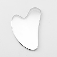 Rouleau facial en acier inoxydable en forme de cœur, planche de massage Gua Sha pour le visage et le cou, resserrement de la peau
