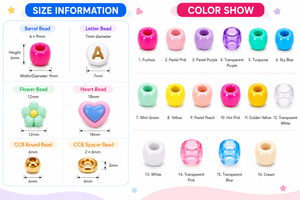 Kit de Cuentas Pony DIY, 24 Compartimentos, Cuentas de Arcoíris con <span class=keywords><strong>Letras</strong></span> Doradas del Alfabeto, Cuentas 3D de Corazón y Flor para Hacer Pulseras y Joyería - Product Image 2