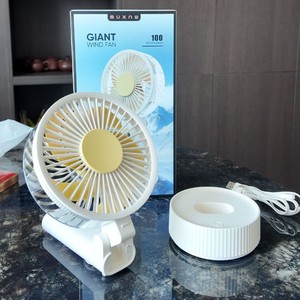 Muxnw <b>Handheld</b> <b>Fan</b> With Base Rechargeable Oscillating Portable Desk <b>Fan</b> White M98 - Product Image 3