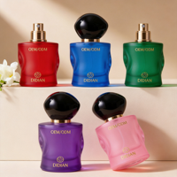 Nouvelle conception de flacon de parfum en verre de forme irrégulière, 30 ml, 50 ml, 100 ml, flacons vaporisateurs à fine brume, flacons de parfum noirs mats avec boîte