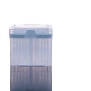 Consommables de laboratoire A-GEN, embouts de pipette jetables en PP stériles transparents de 1250uL en emballage en rack, certifiés CE/Rohs pour une utilisation en poste de travail - Product Image 1