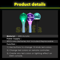 Tongkat Lampu LED Kpop OEM Custom Print, Pengisian Daya USB, Tongkat Sorak untuk Pesta, Tongkat Konser Berkedip untuk Pertunjukan Cahaya