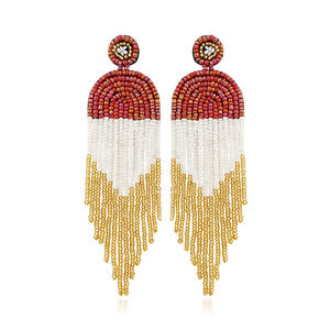 Pendientes colgantes con borlas Miyuki para mujer, joyas bohemias hechas a mano, coloridas y largas, 2023 - Product Image 1