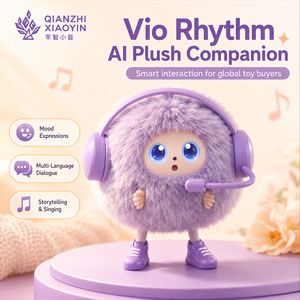 AI Purple Music <span class=keywords><strong>Monster</strong></span> Plush Toy Headphone Microphone Boots Touch Vibration 50+ Languages Voice Clone Long-Term Memory 2.4G - Product Image 1