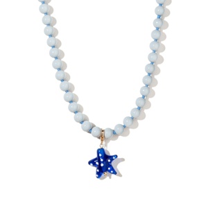 Collier pendentif étoile de mer personnalisé, <span class=keywords><strong>plaqué</strong></span> <span class=keywords><strong>or</strong></span> 18 carats, chaîne en acier inoxydable avec perles, zircon, <span class=keywords><strong>bijoux</strong></span> de créateur <span class=keywords><strong>pour</strong></span> fille - Product Image 1