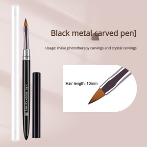 Petit pinceau plat pour nail art, en nylon, pour la sculpture, le gel cristal et la peinture, pour manucure - Product Image 4