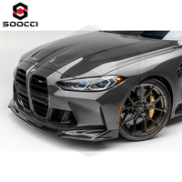 Pare-chocs avant en fibre de carbone sèche style V pour kits carrosserie BMW G80 G81 M3 G82 G83 M4, avec prise d'air avant, spoiler, diffuseur, lèvre et séparateur de pare-chocs