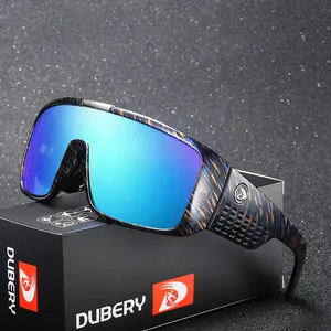 DUBERY High Quality Sunglasses Safety Driving Goggles Cool Mens Motor Drive Shades Sun Glasses Mirror One Piece Shades