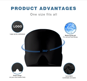 Masseur de tête Gel froid chapeau thérapie migraine soulagement de la douleur chapeau thérapie casquette de glace extensible pour les yeux gonflés Stress - Product Image 4