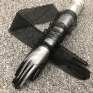 <span class=keywords><strong>Gants</strong></span> de mariage pour femmes en maille de mariée en tulle longs <span class=keywords><strong>gants</strong></span> de fête de costume d'opéra 27 "longueur de coude <span class=keywords><strong>gants</strong></span> transparents - Product Image 4